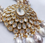 Jaganmayi ,Gold Finish  Elegant Kundan Necklace Set for Women -RADHE001KP