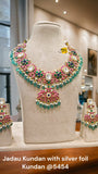 Shakuntala , elegant Jadau Kundan With Silver Foil Necklace Set for Women -RADHE001JKSF