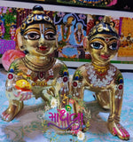 Beautiful Hand painted Asta Datu Laddu Gopal and Radha Rani Murty for Puja -BRIJ001RRLG