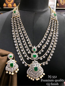 Papiha , elegant Gold Finish Diamond Style Layered Necklace Set for Women -SHAKI001LNSPG