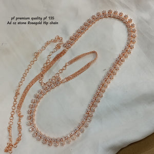 Anika  , Rose Gold Plated Diamond studded Hip chain for Women -SHAKI001HCD