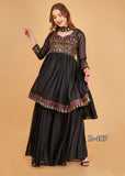 Stunning sharara 3-piece attire with heavy sequins  work in colors like Black -FOF001BLS