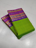 Shyamala , Pure Kanchipuram silk saree handwoven with 2 g pure Zari traditional korvai Design-SACHI001GKS