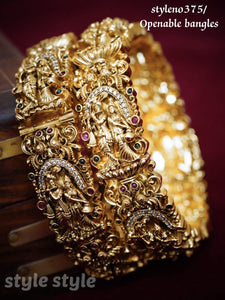 RadhaMadhavam , elegant Matte Gold Finish Bangles set for women -SHAKI001BSA