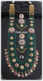 Sarayu , elegant Green Bead Long Necklace Set for women -SANDYLNS