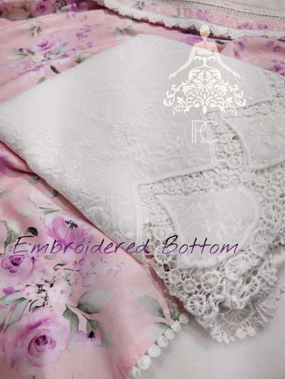 Beautiful Floral Printed Cotton Chikankari salwar suit material for women -FOF001SSMCA