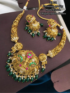 Sugandika , Matte Gold Finish Temple Necklace Set for Women -SHAKI001TNSA</h2> <p>&nbsp;</p>