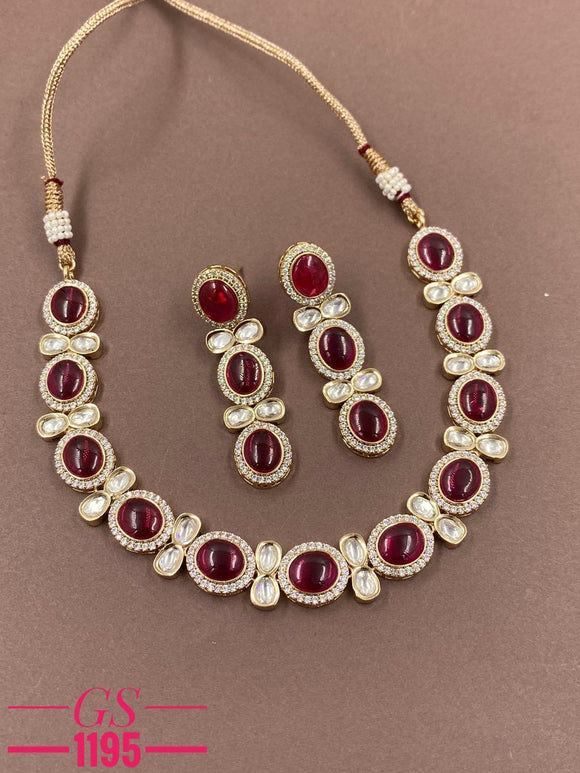 Bianca , Elegant Kundan Necklace Set for Women -NEERA001KNSA