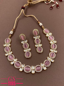 Peony , Elegant Kundan Necklace Set for Women -NEERA001KNSC