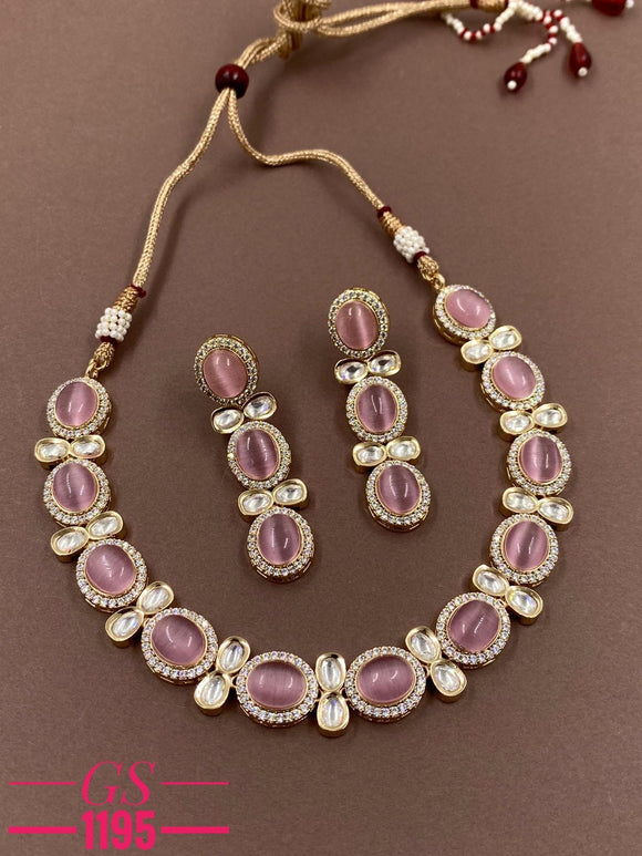 Peony , Elegant Kundan Necklace Set for Women -NEERA001KNSC
