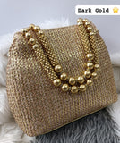 New &amp; Exclusive Metalic Ethnic Handy Potli Bag with Antique finish pearl handles-SC001MPA<br data-mce-fragment="1">