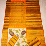 Exclusive wear Pure Gadwal pattu and Kanchipattu saree with art of eco formation with complete natural weave of colours-SACH001AEA