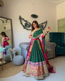 SSS Launching 4.5 Meter Flare Real Mirror work Muslin Silk Lehenga with Cancan  Canvas Patta-SSS001BL