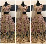 SSS Launching 3.5 Meter Flare Soft Mono Net Sequins Embroidered work Lehenga -SSS001PL