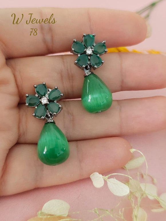Gracy , Elegant Green Earrings for women -SANDY001EA