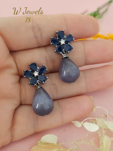Blue bee , Elegant Blue Earrings for women -SANDY001EB