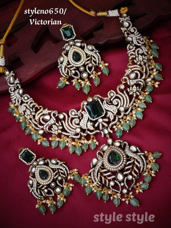 Rajniganda , elegant Victorian Style Necklace Set for women -SHAKI001VNS