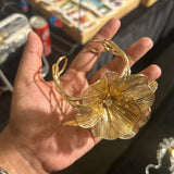 Celebrity inspired Handmade fusion long flower choker with earrings and handcuff bracelet in Rosegold plating-SANDY001RGC