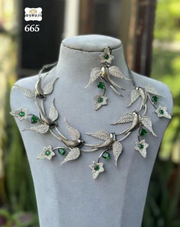 Paradise Birds , elegant Bird Design Necklace Set for women -SANDY001PB