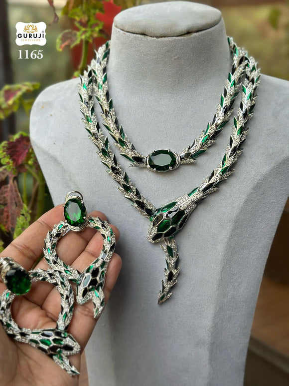 Panama , elegant Snake Design Statement Necklace Set for women -SANDY001SN