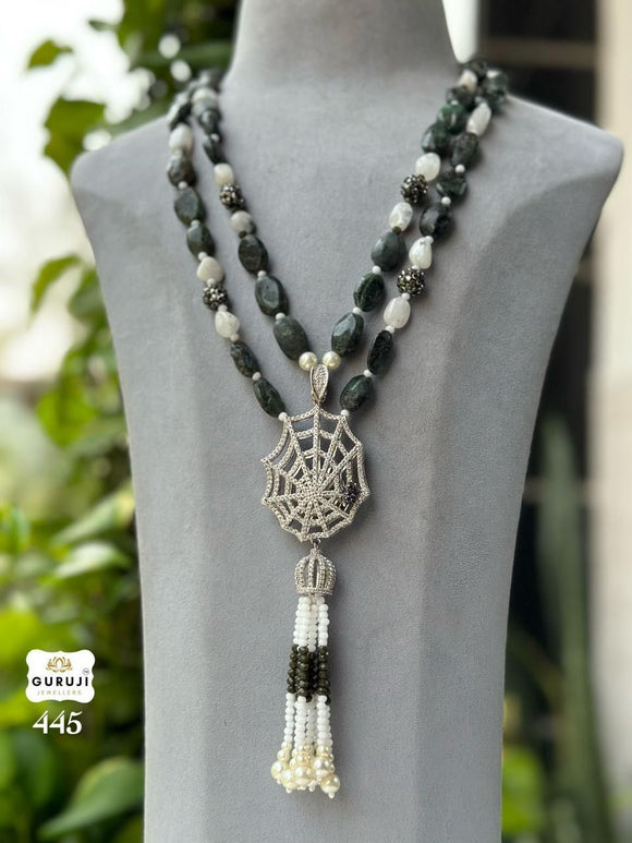 Deep Elantra , elegant Black shades Bead Necklace for women -SANDY001ENSA