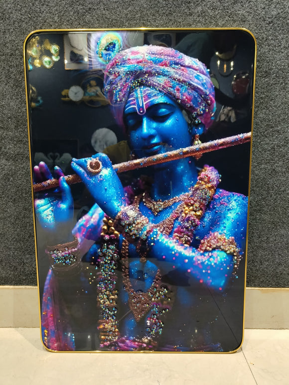 Beautiful Krishna with Flute Wall Decor -ANUB001WDK