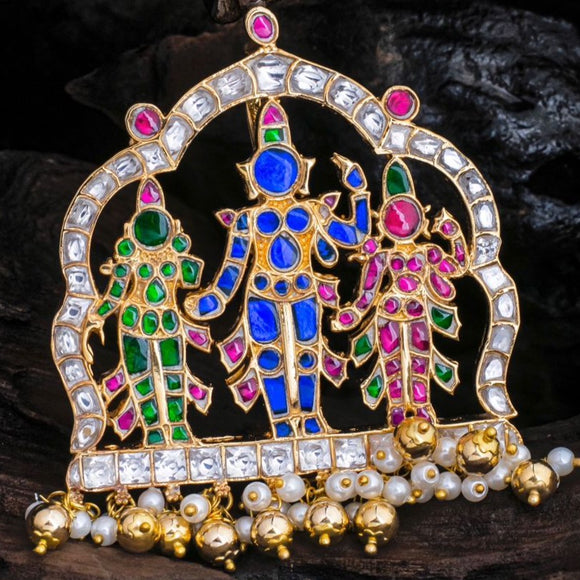 Ram Parivar Designer  Gold Finish Big Size Kemp Pendant / Locket for Women -LR001BSPRPA