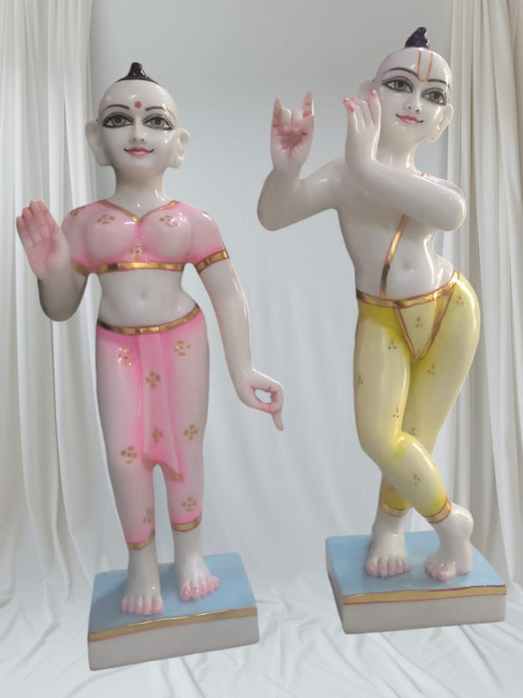 Marble Finish Standing Radhakrishna Statue -BRIJ001RK