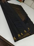 Priyaja , Black  Shade Pure kanchipuram silk saree handwoven with 2 g pure jari traditional pattern-SACHI001BL