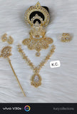 Nandalala , elegant Gold Plated American Diamond Jewellery Set for Laddu Gopal 6 Number -BRIJ001LG