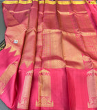 Anuraadha , elegant Pink Kanjivaram Silk Saree with Gold Zari -SACHI001PS