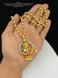 Ayyappa Sharanam, Premium Quality Brass Metal Antique Polish Lord Ayyappa Pendant Chain with Nagas Work -SHAKI001AP