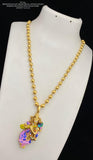 Basuri Krishna , Premium Quality Brass Metal Antique Polish Lord Krishna Pendant Chain with Nagas Work -SHAKI001BK