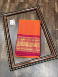 Shashini , Elegant Red and Orange color combination Kanjeevaram Silk Saree for Women -SACHI001KSC