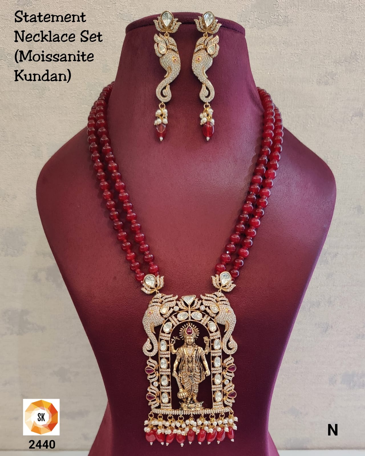 BOTTU MALA, MATTE GOLD FINISH BRIDAL LONG NECKLACE SET FOR WOMEN 