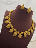 Avantika , Matte Gold Finish Necklace Set with Pink Kemp stones -SHYAM001PS