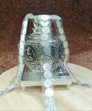 Antique Finish German Silver kalasham with 108 Silver Finish Coins-DEEPS001KC