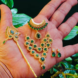 Kanha Love , Green stone studded Jewllery Combo for 4 Number Laddu Gopal -BRIJ001LG