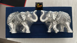 Set or 2 , Pure 999 silver polish elephants for Decoration -MK001ED