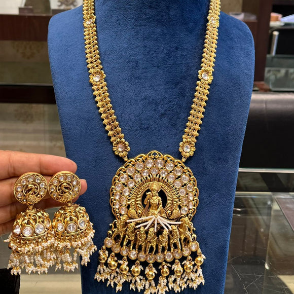 Parthasarathy , Design Gold Finish Elegant Long Haram Set /Necklace set for Women -JAYDU001PS