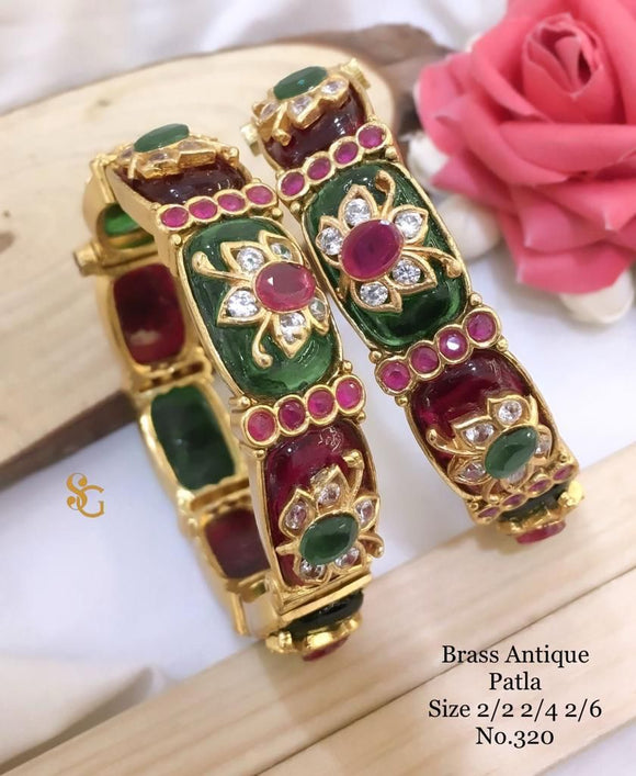 Manormani , elegant Brass Patla Bangles for Women -JAYDU001PB