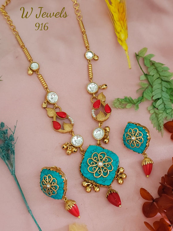 Sivangi , elegant Antique Finish  Necklace Set for women -JAYDU001MF