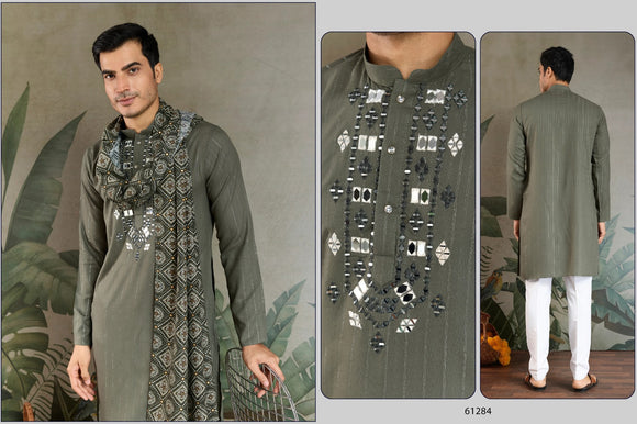 New Exclusive Festival Men's Wear Kurta with Dupatta and Pant Collection -ANUB001KPDC