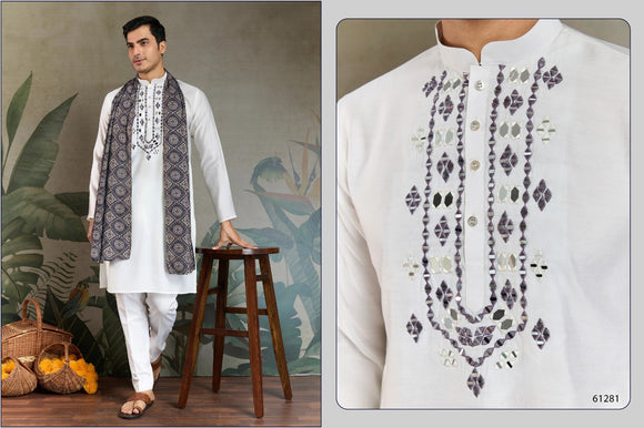 New Exclusive Festival Men's Wear Kurta with Dupatta and Pant Collection -ANUB001KPDA
