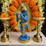Gold Plated Lord Krishna Idol -MK001BL