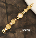 Golden Laxmi Coin Moissonite Watch for Women -LR001GW