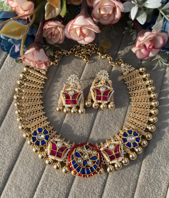 Padmini , elegant Oxidized silver Finish Necklace Set for Navratry 2025-MUSK001OSF