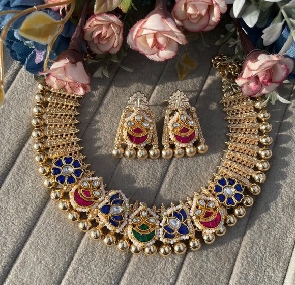 Shobhana , elegant Oxidized silver Finish Necklace Set for Navratry 2025-MUSK001OSE