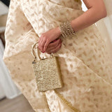 Muskan ,Hand engraved Designer  Golden Metal Clutch for women -MUSK001GC