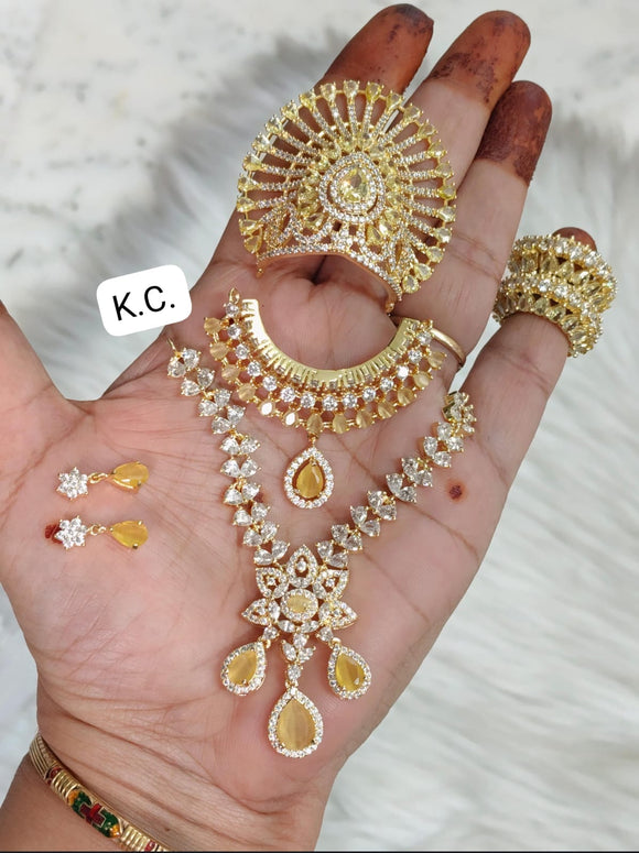 Aradhana , elegant American Diamond Gold Plated Jewellery Set for Laddu Gopal -BRIJ001LJ